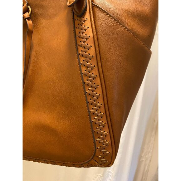 Pioneer Woman Caroline Faux Leather Handbag Tote Bag - Picture 4 of 9